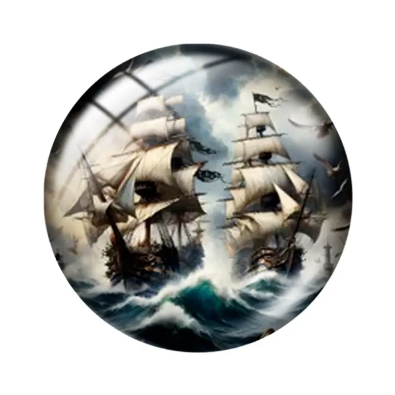 Sea Journey 12/18/20/25mm glass cabochon  bracelet pendant rings for jewelry demo earrings back Making findings