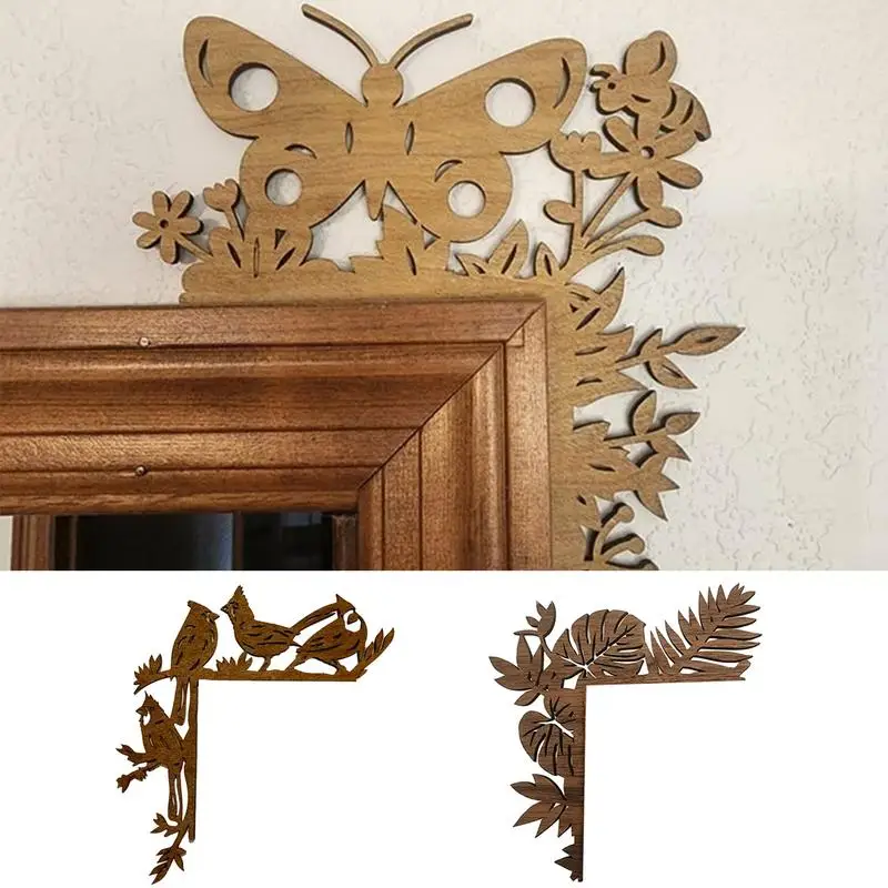 Door Topper Decor Hummingbird Design Door Decoration Hand Painted Corner Door Frame Decor Wooden For Cabinet Elegant Home Accent