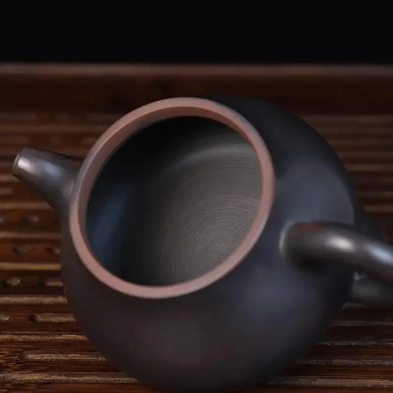 Nixing pottery teapot pure handmade raw ore nickel material large mouth Han tile pot bronze kung fu size capacity tea set