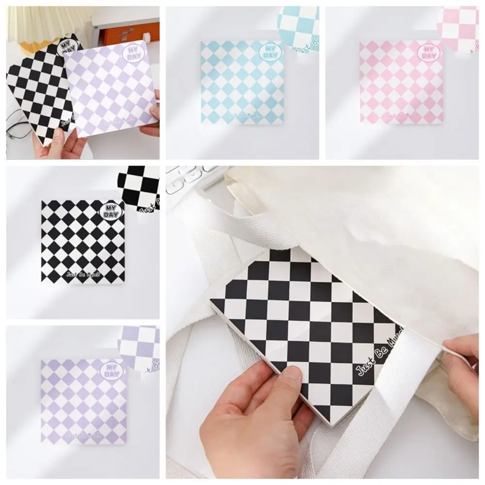 

100 Pages Chessboard Pattern Note Pape Rhombus Grid Scrapbook Square Grid Notebook Cartoon Stationery Flip Over Notebook