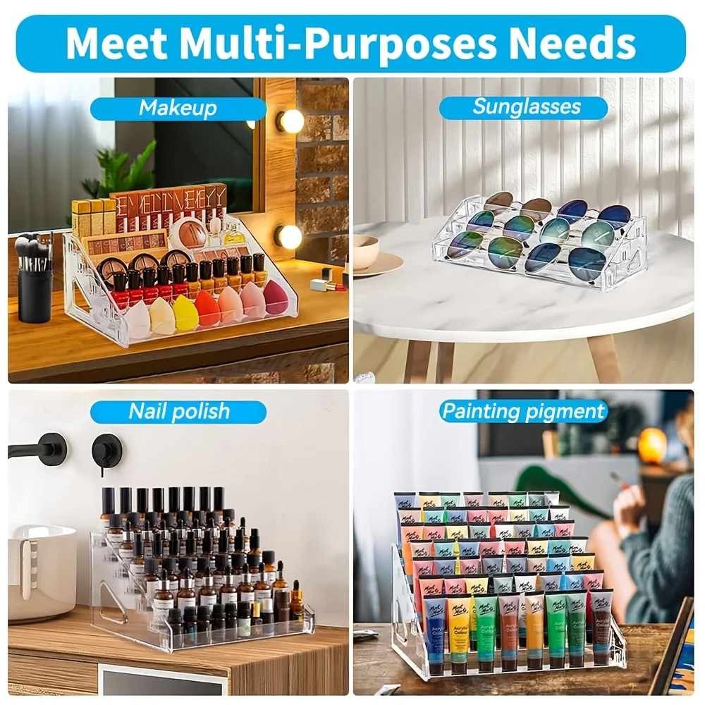 1 قطعة رف عرض ، ورق ملون لشارة سطح المكتب منتشر حول حافة السلم وضع شفاف لبطاقة الدائمة للحبوب