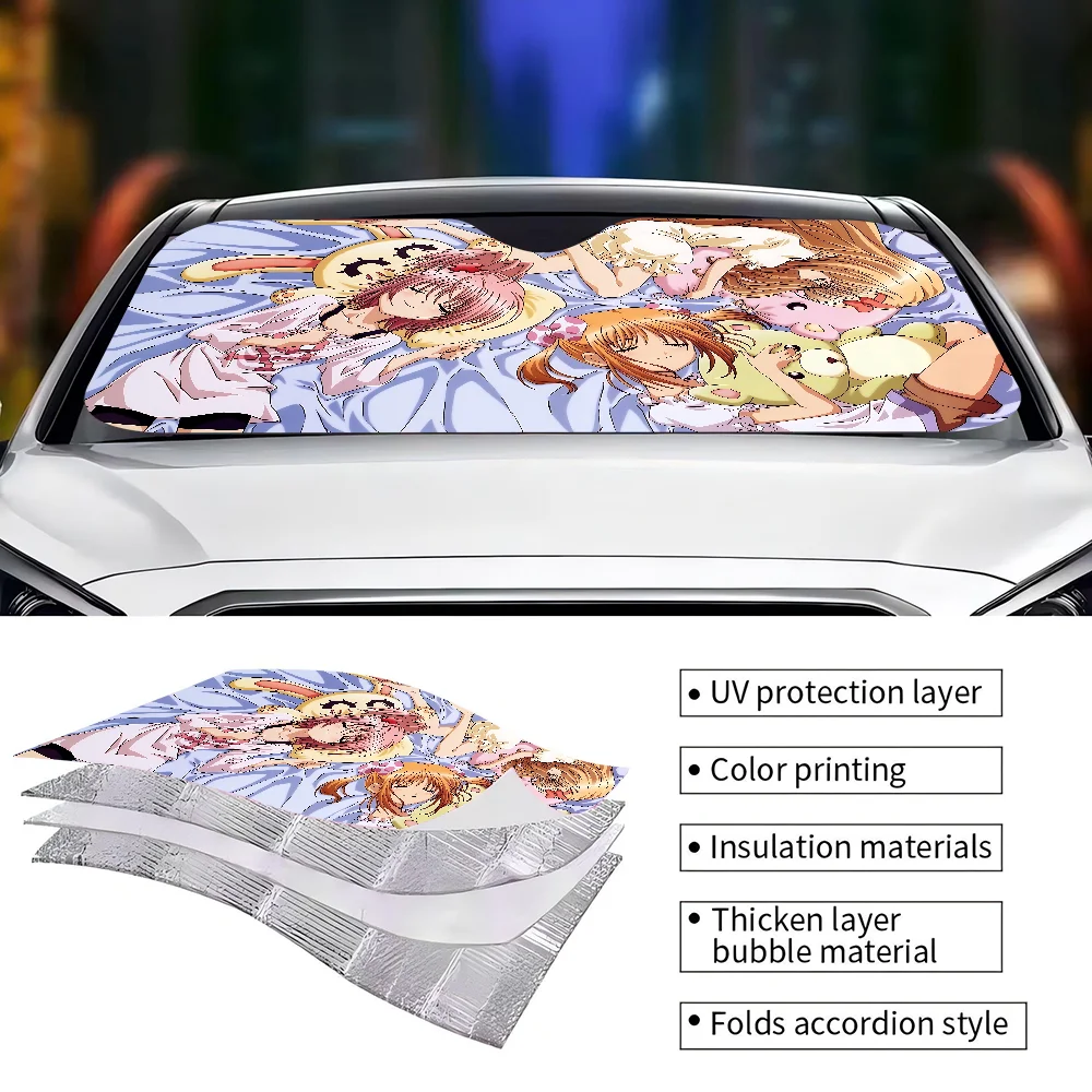 Shugo Chara Anime Cartoon Car Windshield Funny Sun Shade Foldable UV Ray Sun Visor Protector Sunshade For Front Window