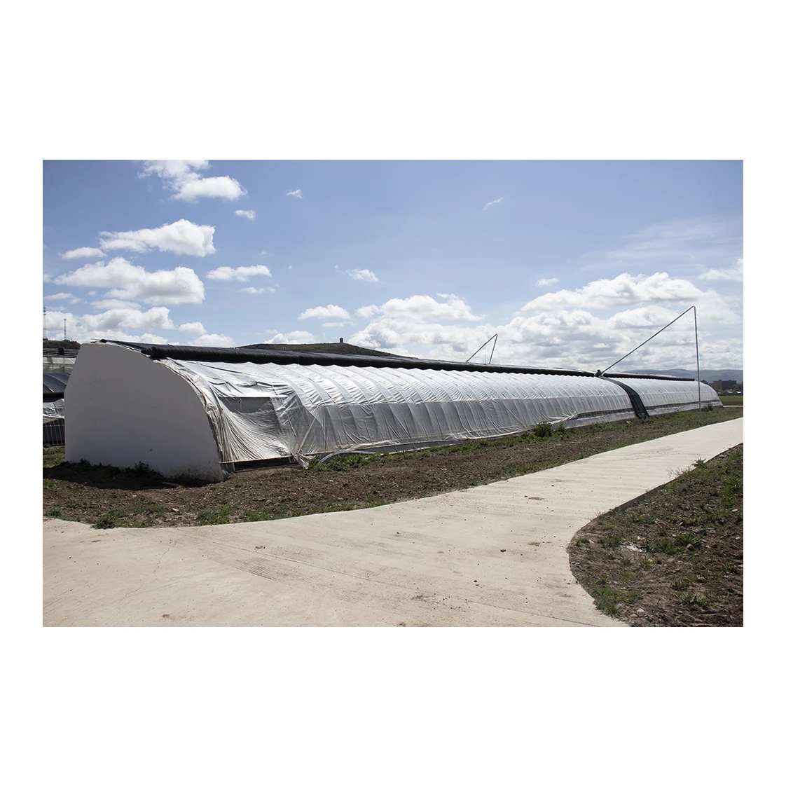 Large Walk-in Winter Lean to Greenhouse Kit with Insulation Blanket Attached Vegetable Tunnel PE Film Galvanized Steel Frame