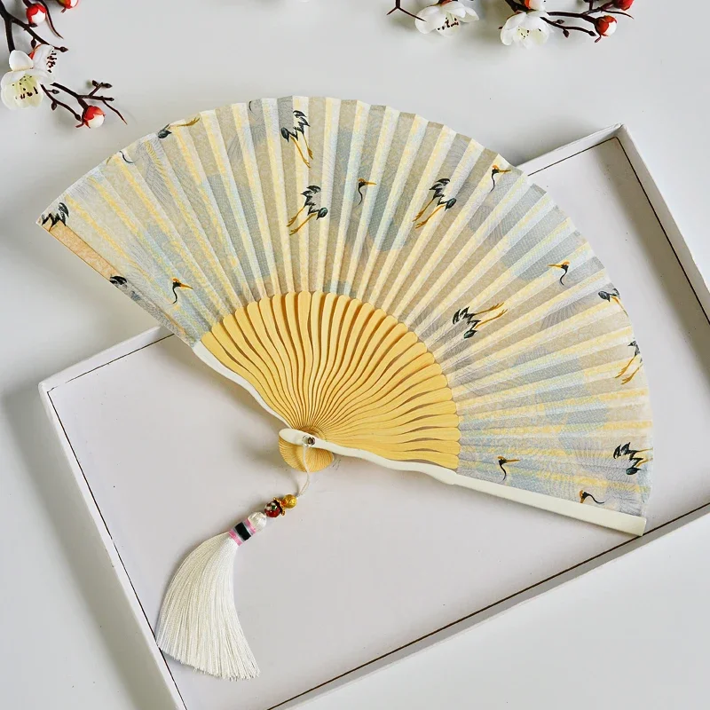 Ancient style fan, simple and elegant folding fan, women's carry on, ancient style Hanfu, and versatile style birthday gift