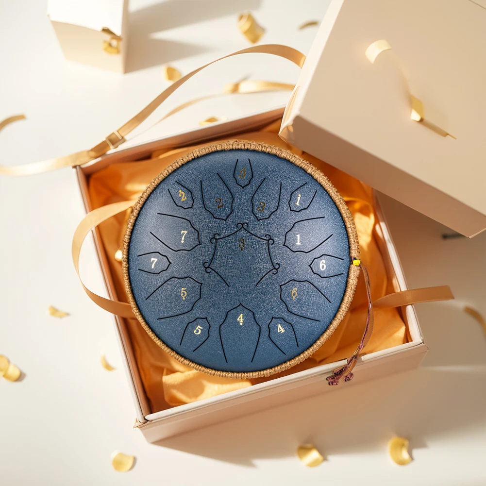 

12 Inch D Tone Music Drum Music Drum with Handbag Drumsticks 15 Notes Yoga Meditation Sound Healing D Major Large Ethereal Drum