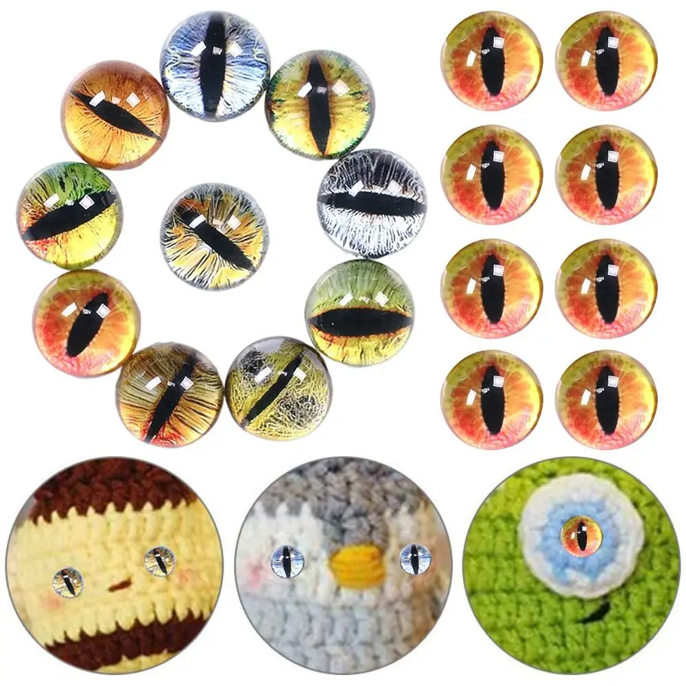 20pcs/10pairs New 6mm-20mm Eyes Crafts Eyes Crystal Plastic Glitter Crystal Eyes Dolls DIY Tools DIY Doll Accessories