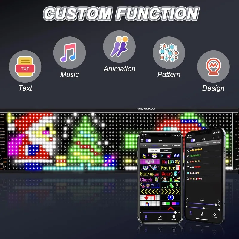 แผงไฟ LED Matrix 2 ชิ้น แบบยืดหยุ่น ใช้พลังงาน USB รูปทรงตาปีศาจ ควบคุมผ่านแอปพลิเคชัน ตั้งโปรแกรมได้ สำหรับรถยนต์ รถบ้าน รถบรรทุก SUV