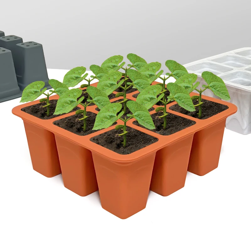 9 Cell Silicone Vegetable Seed Starting Tray Greenhouse Nursery Seedling Germination Container Plants Propagation Grow Box