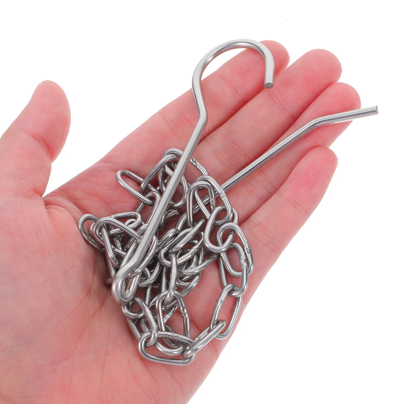 

2Pcs Metal Hanging Chain Stainless Steel Double-End Hooks for Camping Hiking Fishing Picnic Pots Chain Hook Outdoor Tripod Hook