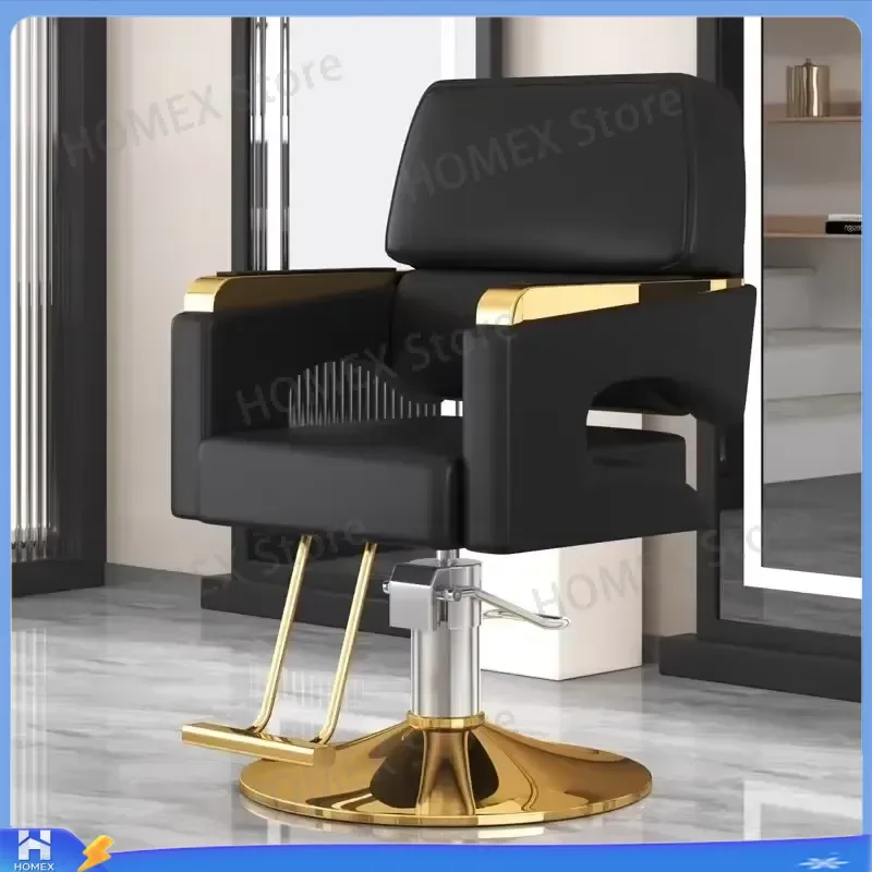 Luxury Barber Chair Hydraulic Swivel Salon Chair Metal Base Comfortable Backrest Hairdressing Furniture for Beauty Shop