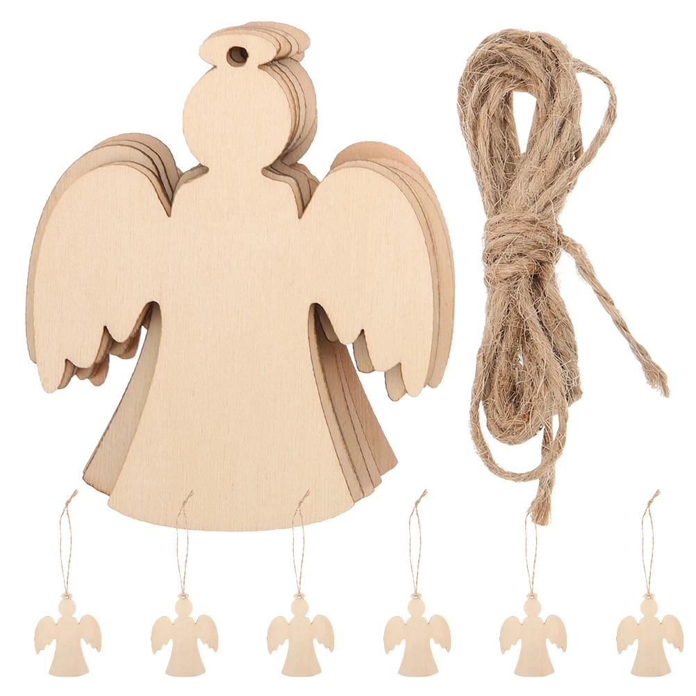 

20pcs Wooden Angel Crafts Strong Durable Wood Cutouts for DIY Projects Unfinished Wood Slices Safe Use Ample Supply Fun Shape