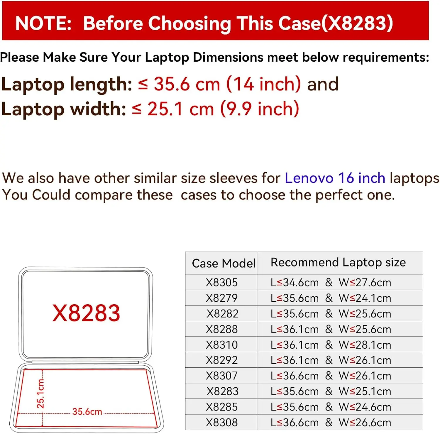 Funda protectora rígida de EVA para ThinkPad E16 1/2 de 16 pulgadas, Lenovo ThinkBook 16 Gen 8 de 16 pulgadas, funda IdeaPad Pro 5/5i (X8283)