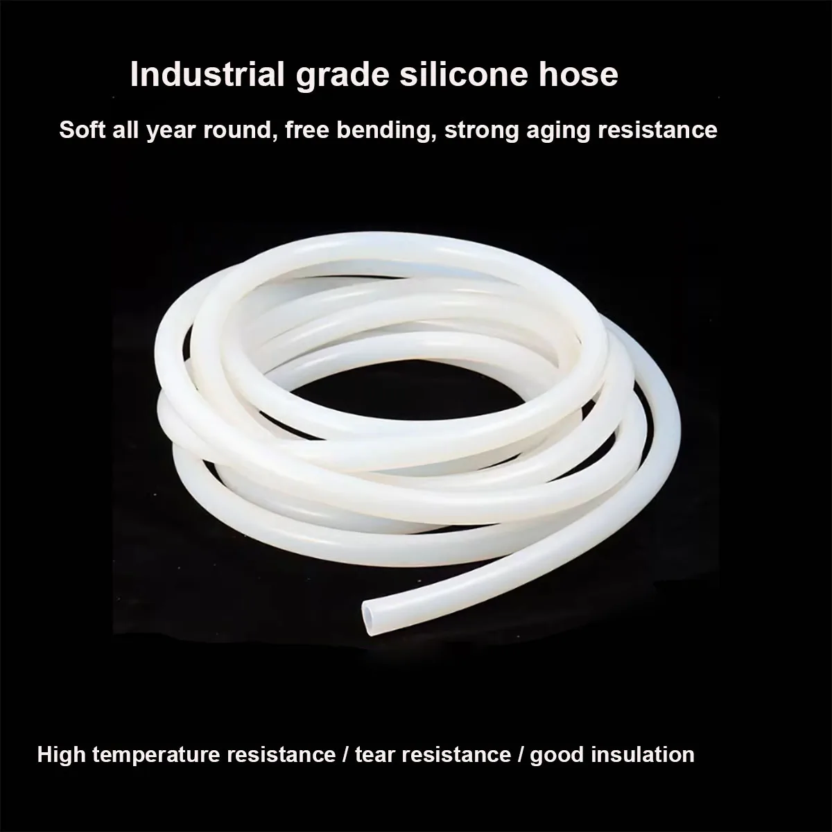 

Industrial Grade White Silicone Rubber Hose Flexible Nontoxic Silicone Tube ID 2 3 4 5 6 7 8 9 10 12 13 -22mm 1/5M