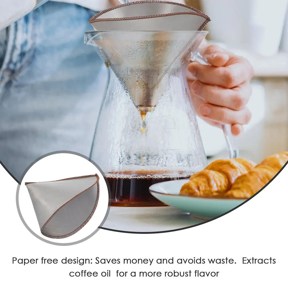 

2Pcs Stainless Steel Coffee Filter Mesh Reusable Metal Espresso Screen Fine Filter for Press