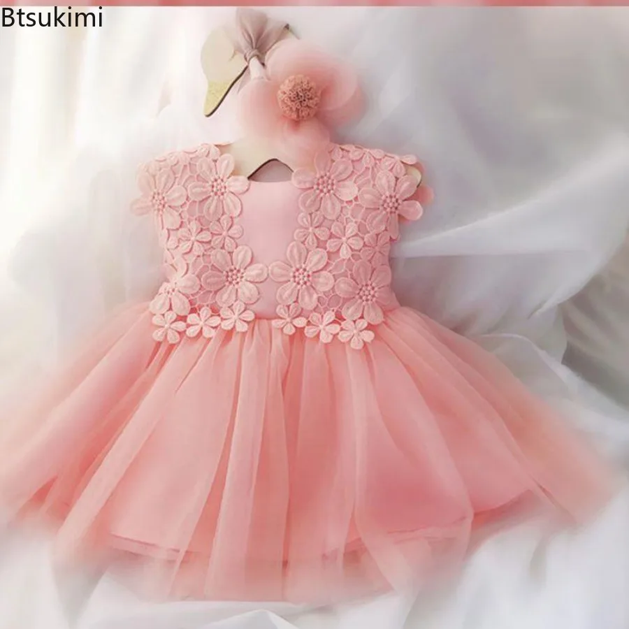2026 Spring and Autumn Flower Girl Dress Soft Tulle Birthday Gown for Baby's First Month & Celebration Elegant Princess Dress