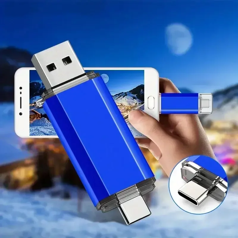 Lenovo 16 TB 2-in-1 OTG USB-Stick 3.0 Typ C 8 TB 4 TB USB-Laufwerk für iPhone Samsung Huawei Xiaomi Android Laptop Speicherstick – Detail 1