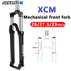 SUNTOUR XCM MTB Fork 26 27.5 29 inch Shoulder Control Locking Mechanical Aluminum Oil Spring Fork 100mm