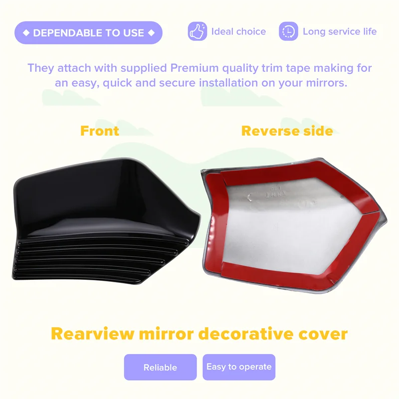 

1Pair Black L&R Rearview Mirror Trim Cover For Honda Goldwing GL1500 ALL GL 1500 1988-2000 Mirror Back Accents Shells-Boom