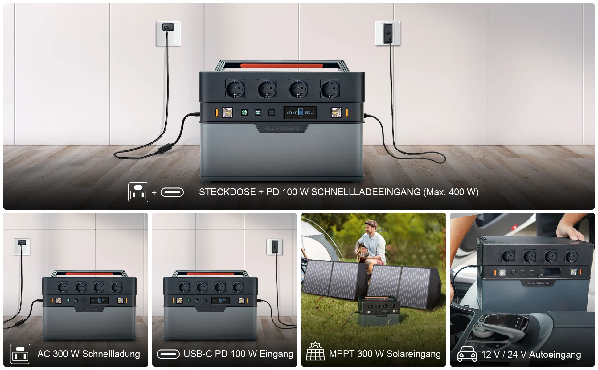 ALLPOWERS S1500, портативная электростанция 1092Wh аварийный солнечный генератор с 110/230 V 1500W (пик 3000W) гнездо для кемпинга