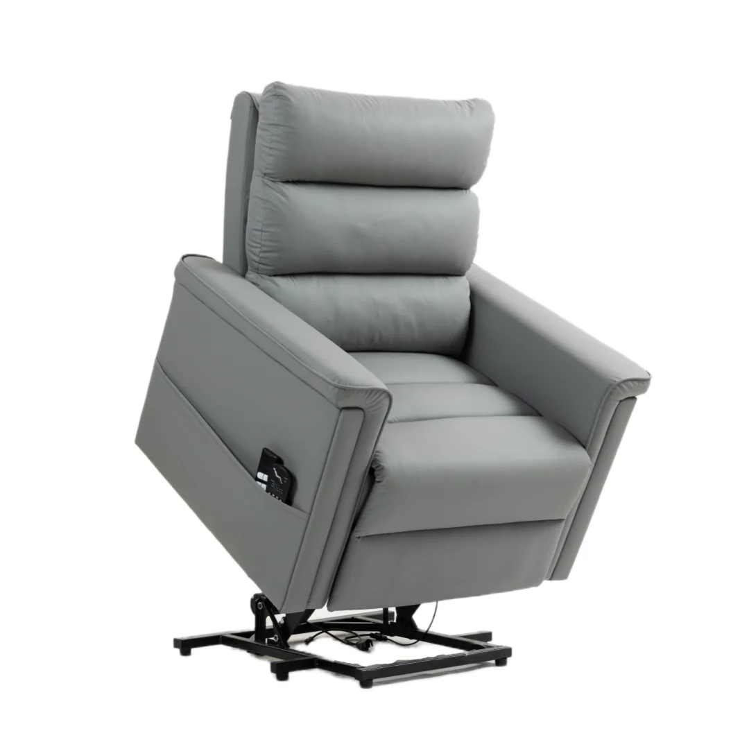 الحديثة الفاخرة واحدة الطاقة الكهربائية وضع شقة الناهض كرسي أريكة كرسي مجموعة النسيج المفروشات المعدنية لكبار السن عالية الحمل #3