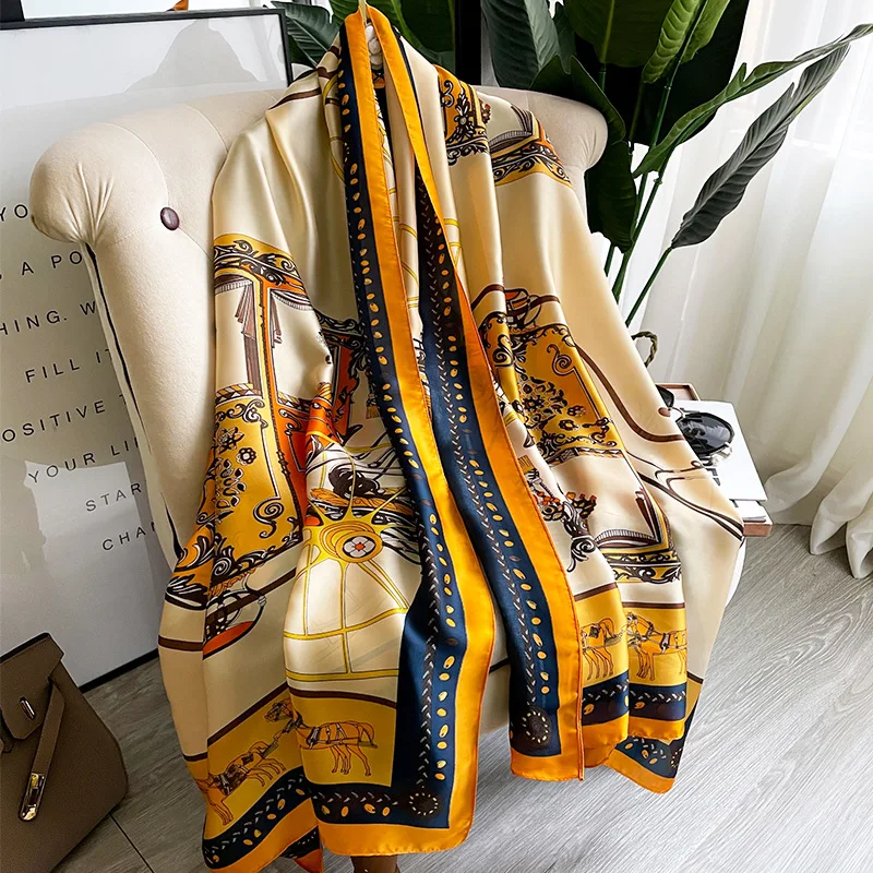 Luxury Brand Women Scarf Fashion Print Silk Scarves Summer Shawls And wraps soft pashmina lady bandana foulard hijabs