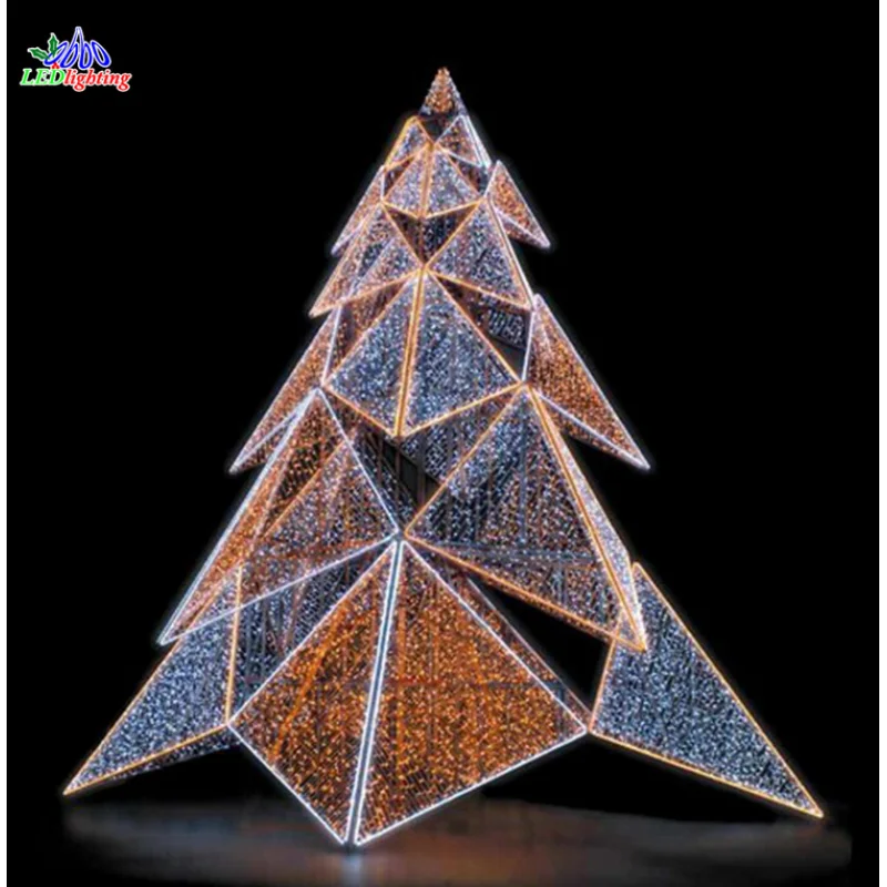 custom.Twinkle Square Decorations Led Lighted 3d Tree