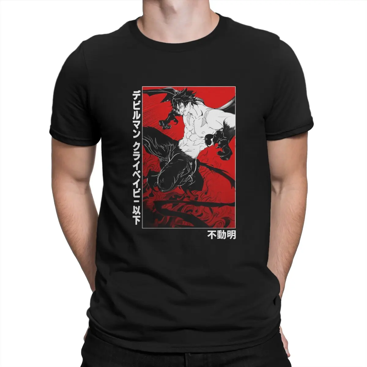 Devilman Crybaby Newest TShirt for Men Japanese Network Animation Round Collar Pure Cotton T Shirt Hip Hop Gift Clothes