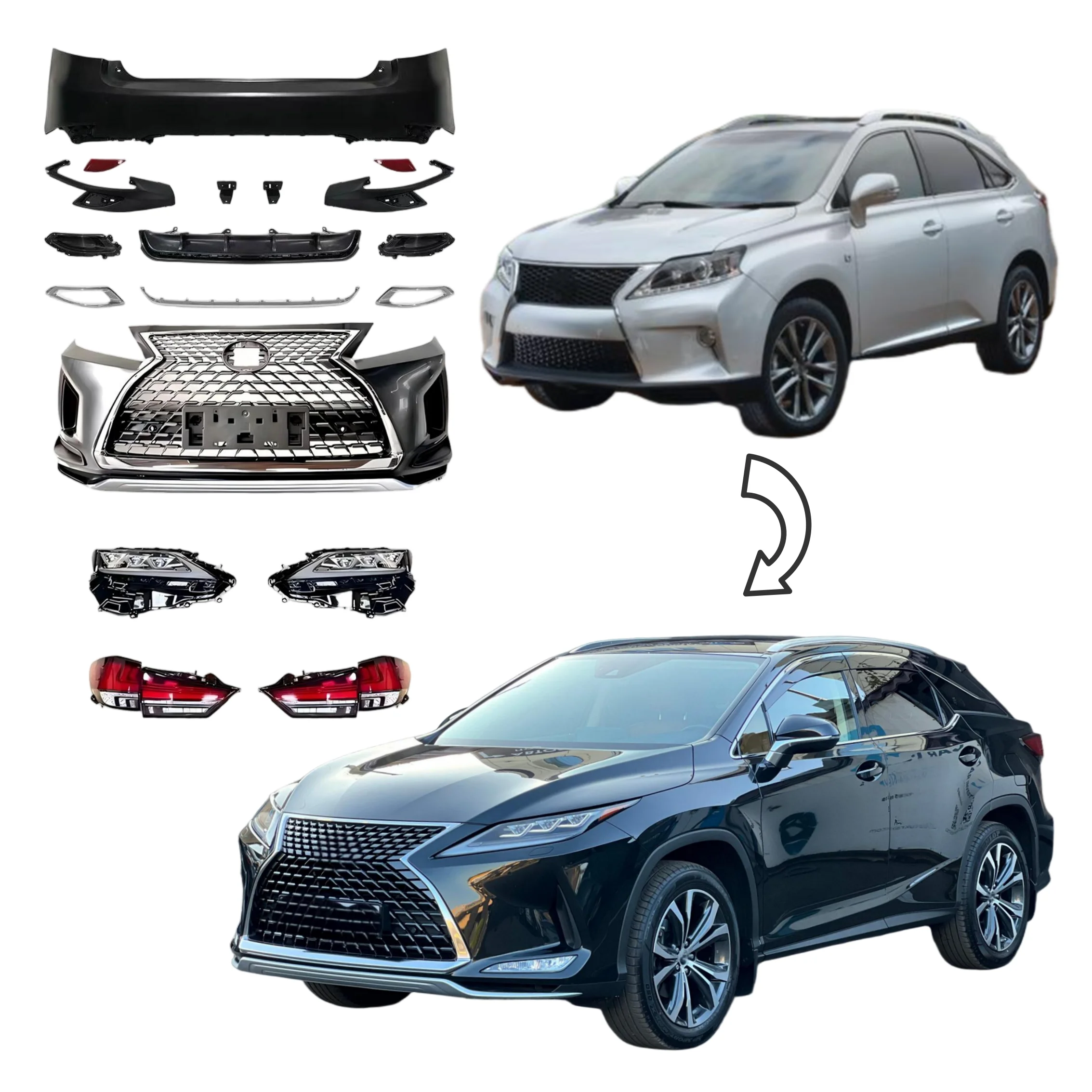 

Modification Hot Sale Bodykit for Lexus RX270 RX300 Rx350 2009-2015 Upgrade to 2020 Original Style Facelift LED Headlight Bumper
