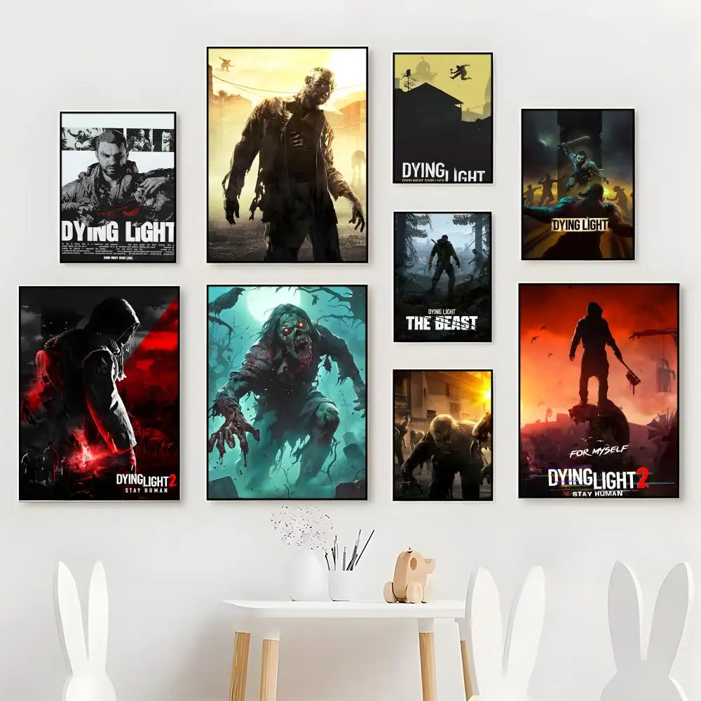 Gritty Parkour D-Dying Light Zombie Survival Horror Game Vibe Poster Premium For Living Space Home Bar Cafe Wall Decor & Gift
