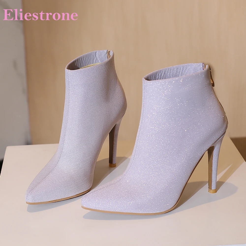 New Winter Sweet Lavender Apricot Women Ankle Boots Sexy High Heels Lady Party Shoes Plus Small Big Size 13 32 43 47 50