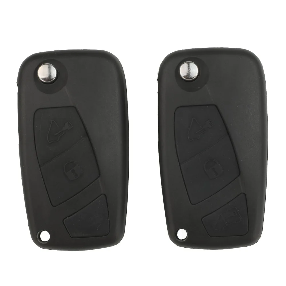 Jingyuqin 2/3 Buttons Flip Remote Key Shell Case For FIAT Punto Ducato Stilo Panda Iveco Lancia GT10/SIP22 lade Black/Blue