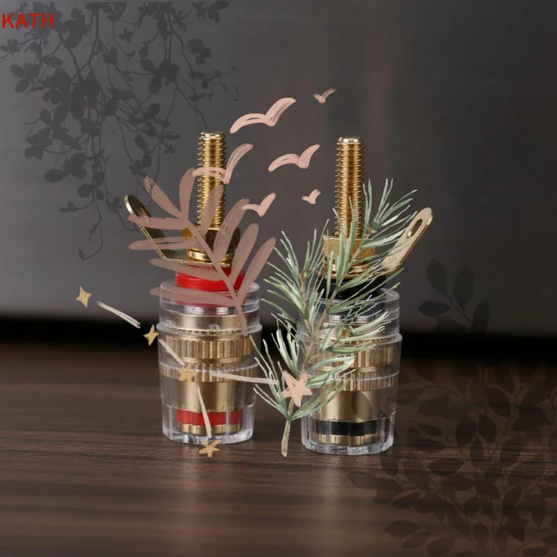 2Pcs 4mm Multifunctional Brass Speaker Amplifier Binding Posts Terminals For Banana Plugs Tool Accessories