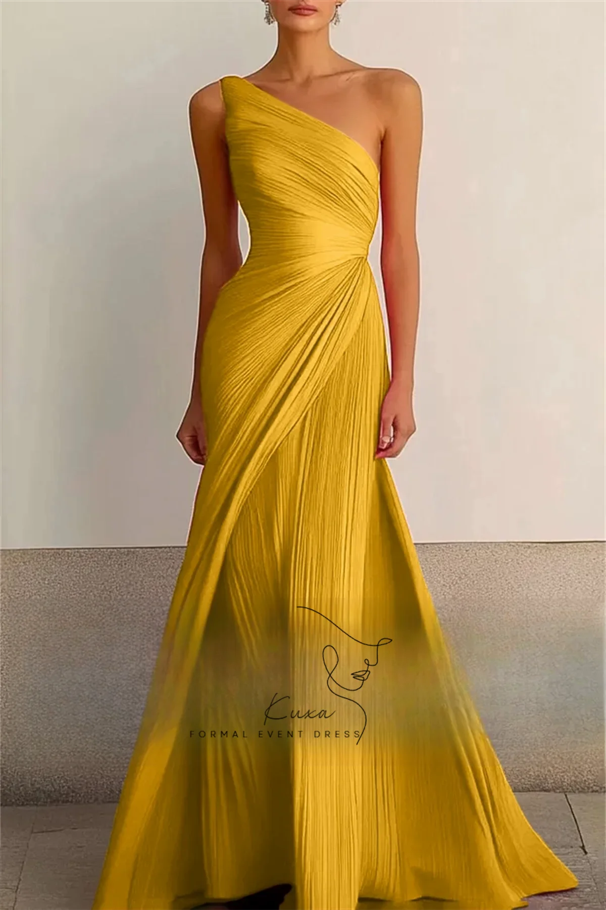 KUXA Formal Elegant Party Prom Dresses Women Evening Dresses Sexy One Shoulder Customized платье на выпускной