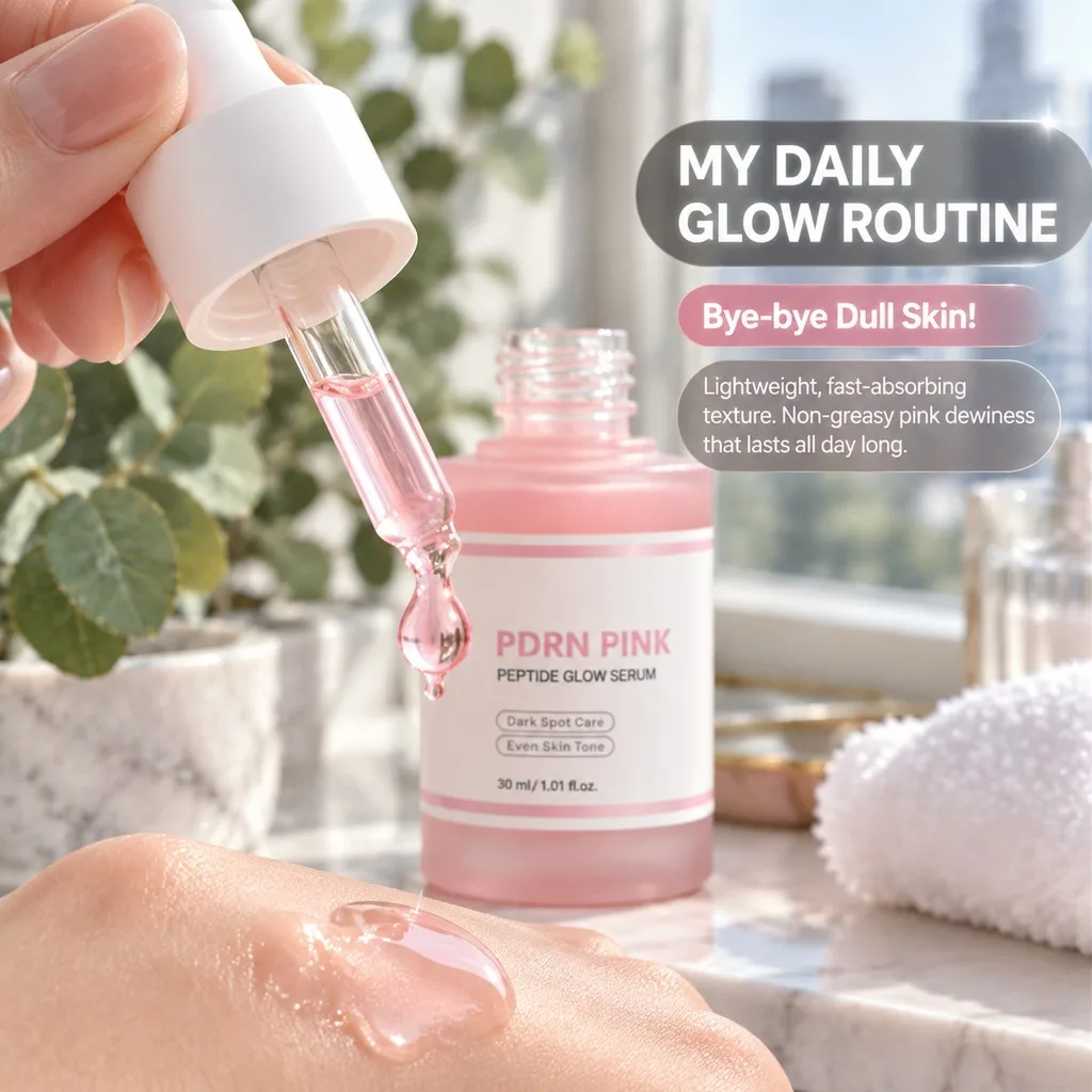2026 Dark Spots & Dull Skin? 30ml Rose PDRN Pink Peptide Glow Serum - Even Tone, Elasticity, Smoothing, Firming Adenosine