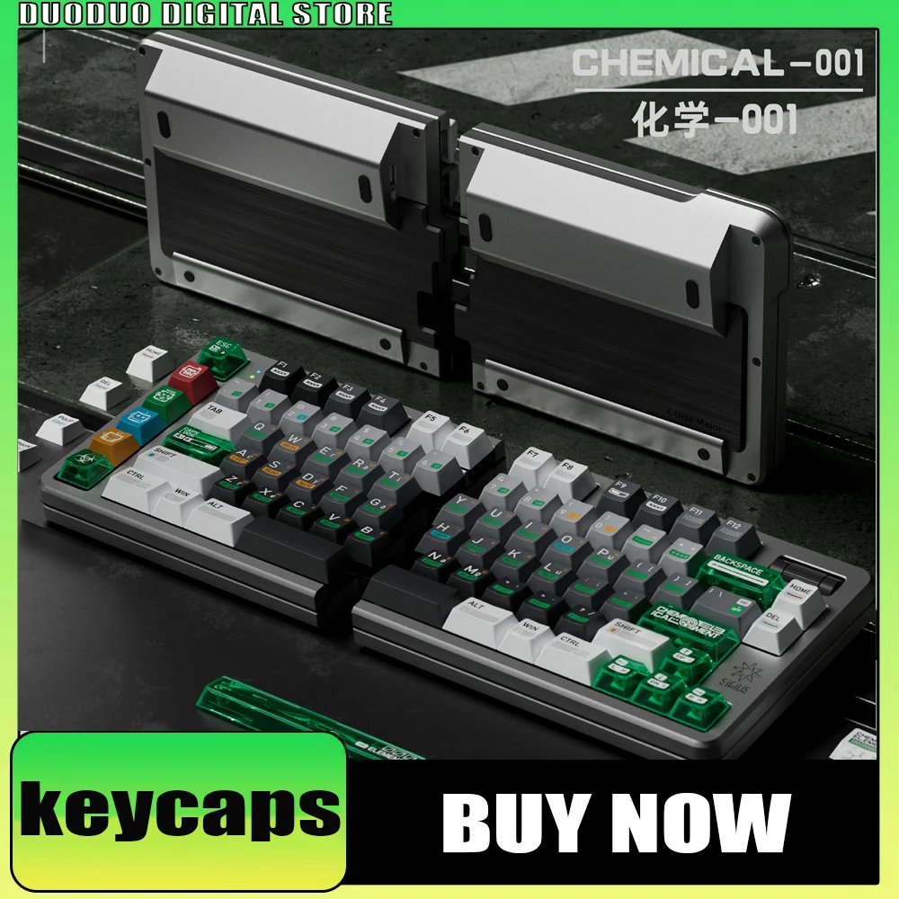 

Колпачки для клавиш Frontier Chemical 001, Pbt + ПК, химия 001, прозрачные для рисования, вишневый профиль, MADE68, игровая механическая клавиатура