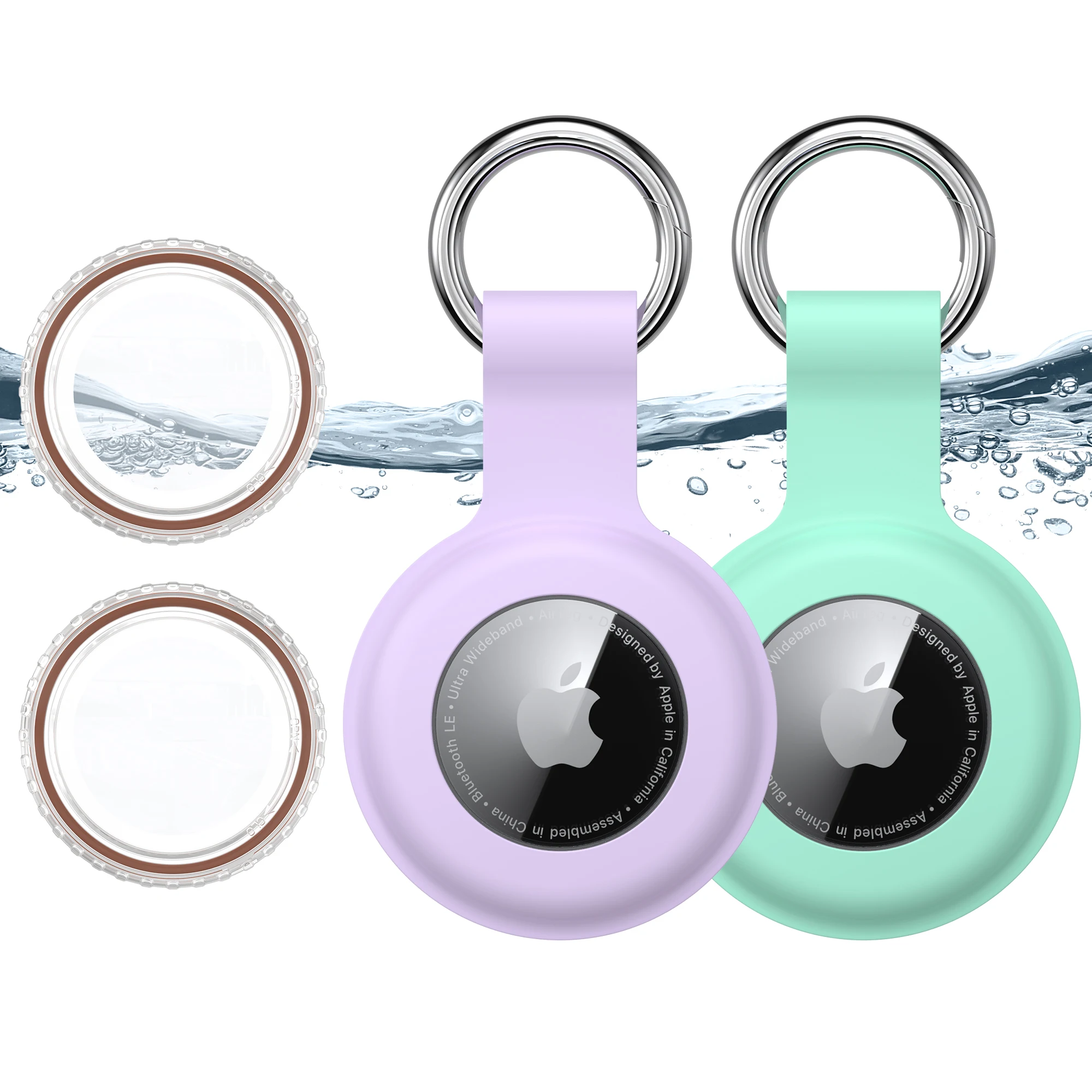 Силиконовый держатель 2 в 1, прозрачный водонепроницаемый чехол для ПК, чехол для Apple Airtag, анти-потерянный брелок для собак, кошек, ошейник для домашних животных, трекер