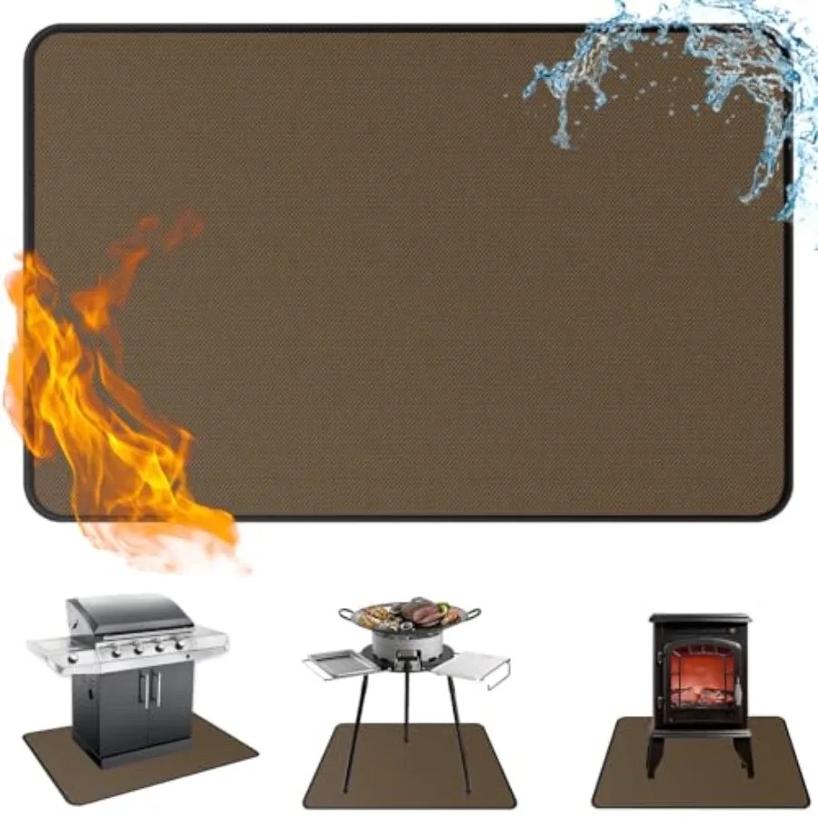 

Коврик Anze Under Grill Mat для уличного гриля x90, противоскользящий, легко моется, многоразовый, огнеупорный, масло- и водонепроницаемый.