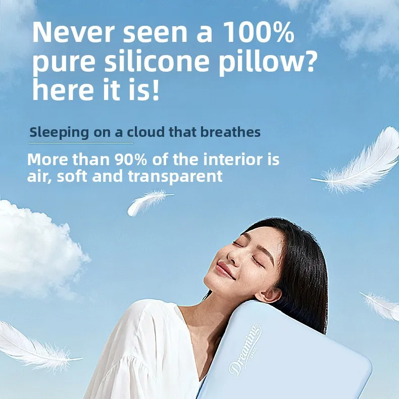 100% pure silicone pillow durable washable machine washable breathable skin-friendly household bedding unisex