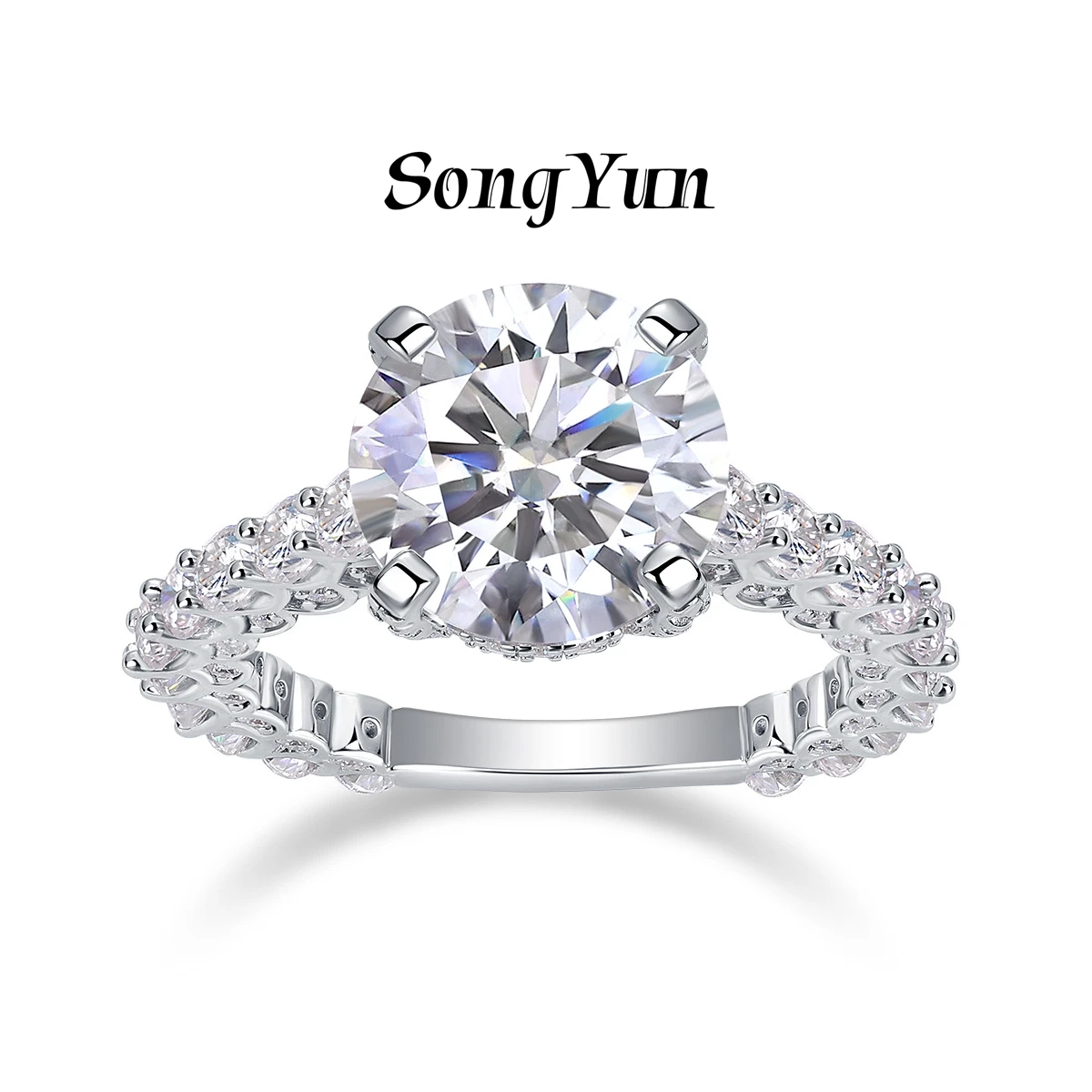 

SONGYUN Luxury Jewelry 925 Sterling Silver Ring VVS Moissanite Luxury Ring for Fiancee 18K Real Gold Plated SYT Patent Rings