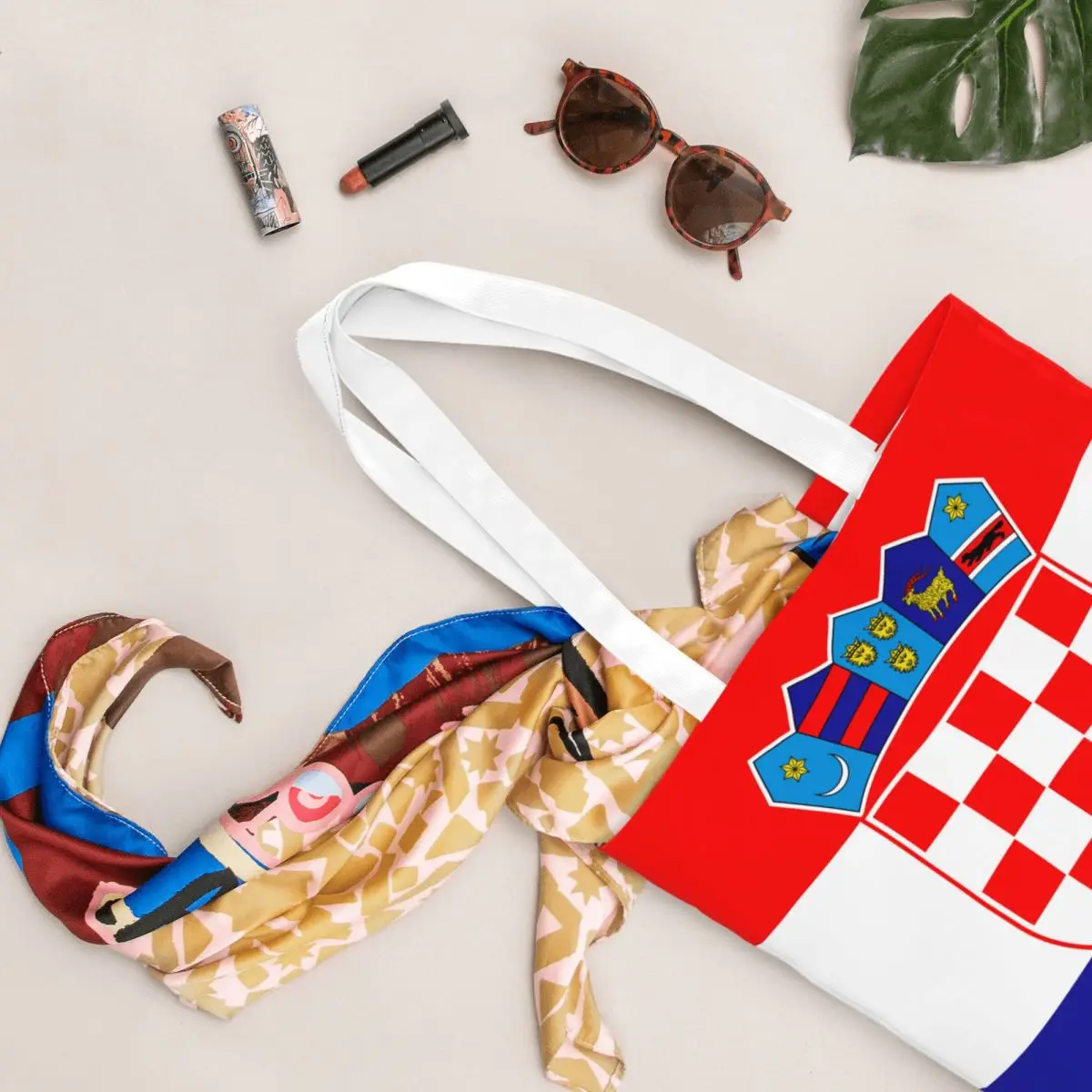 Croatia Football Flag Shopping Bags Canvas The Tote Bag Reusable for Women Shoulder Tote Travel Handbag