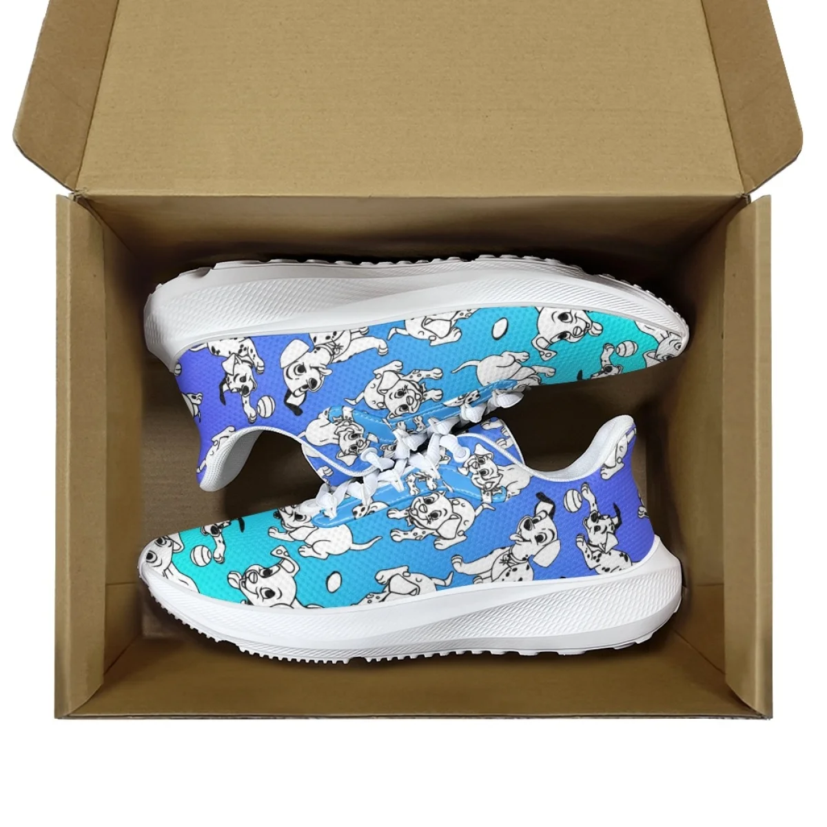 Cartoon Dalmatians Print Shoes Women Men Sneakers Running Shoes Breathable Couple Footwear Fashion Cute Dog Teen Casual Footwear