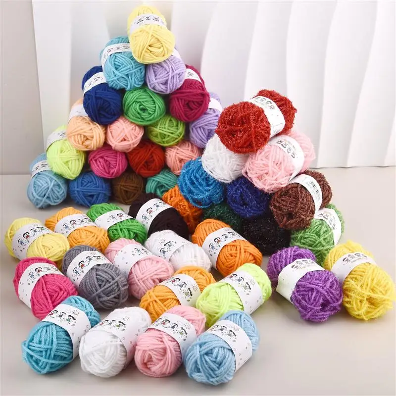 12 Pieces/Set Kids DIY Knitting Crochet Yarns Colorful Material For Needlework Sewing Hand Crafting Wool Ball Hat Dolls Soft