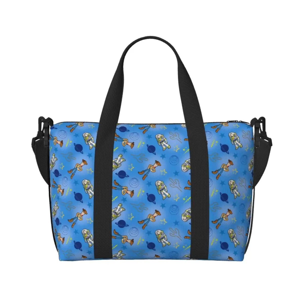

Custom Large Toy Story Buzz And Woody Tote Bag Women Shoulder Shopping Beach Gym Travel Bag