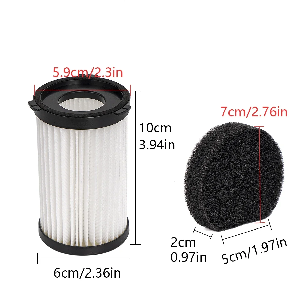 For MooSoo D600 D601 Cecotec Thunderbrush 520 Corded Vacuum Cleaner HEPA Filter