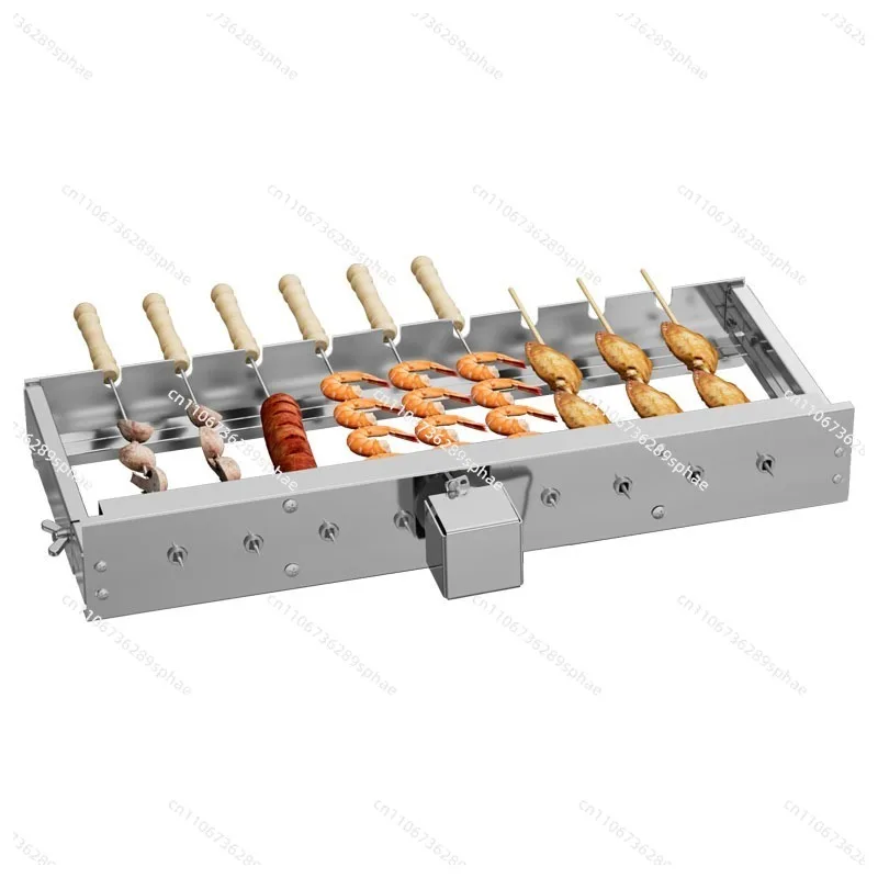 Grilled BBQ Flip shelf Adjustable width Bamboo skewer Automatic rotating barbecue
