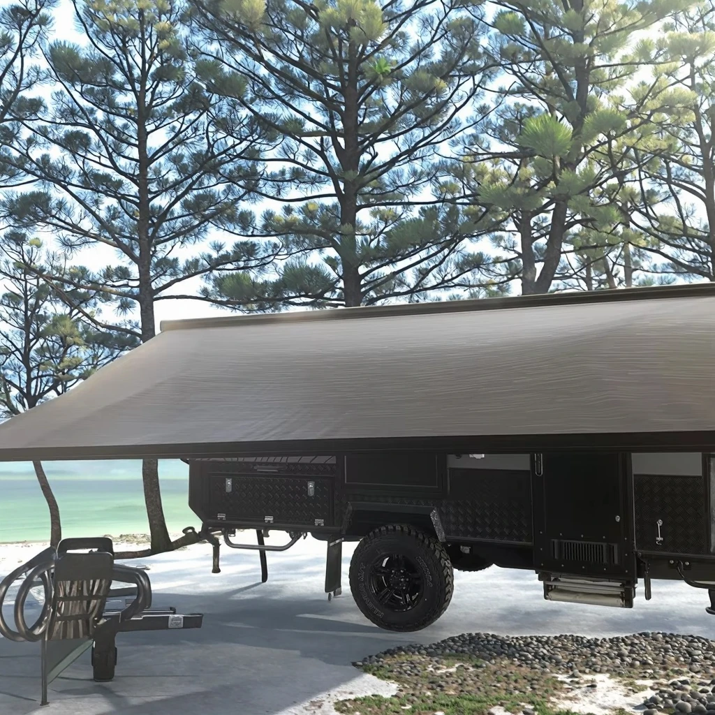 Electric Truck Camper Van Retractable Awning for Motorhome Bus RV Parts Accessories Crank Aluminum Profile for Camping Caravans view 3
