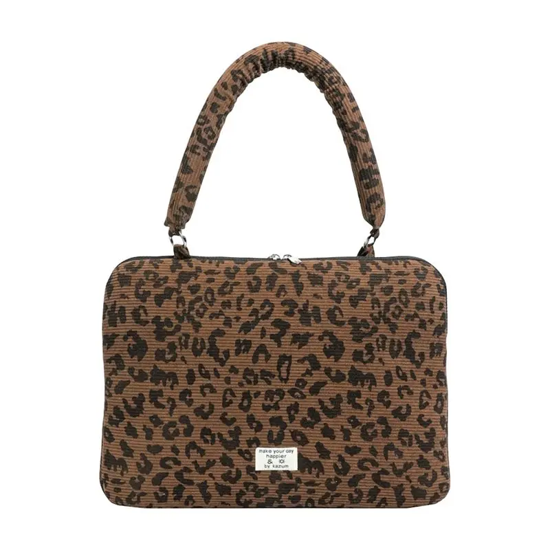 ABZW Fashion Laptop Shoulder Bag 13.3 14 Inch Leopard Print Tablet Sleeve Case Notebook Storage Bag