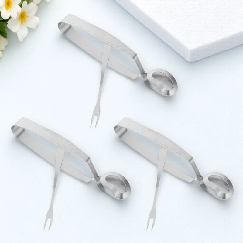 

Stainless Steel Snail Tong Fork Set Escargot Dining Tools Anti-Scald Seafood Clip Multi-Functional Shellfish Eating