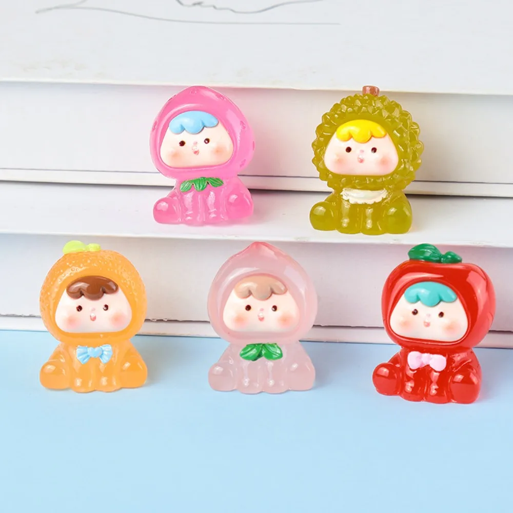 Kawaii Fruit Strawberry Orange Durian Resin Crafts Doll House Decor Accessory Home Miniature Figurine