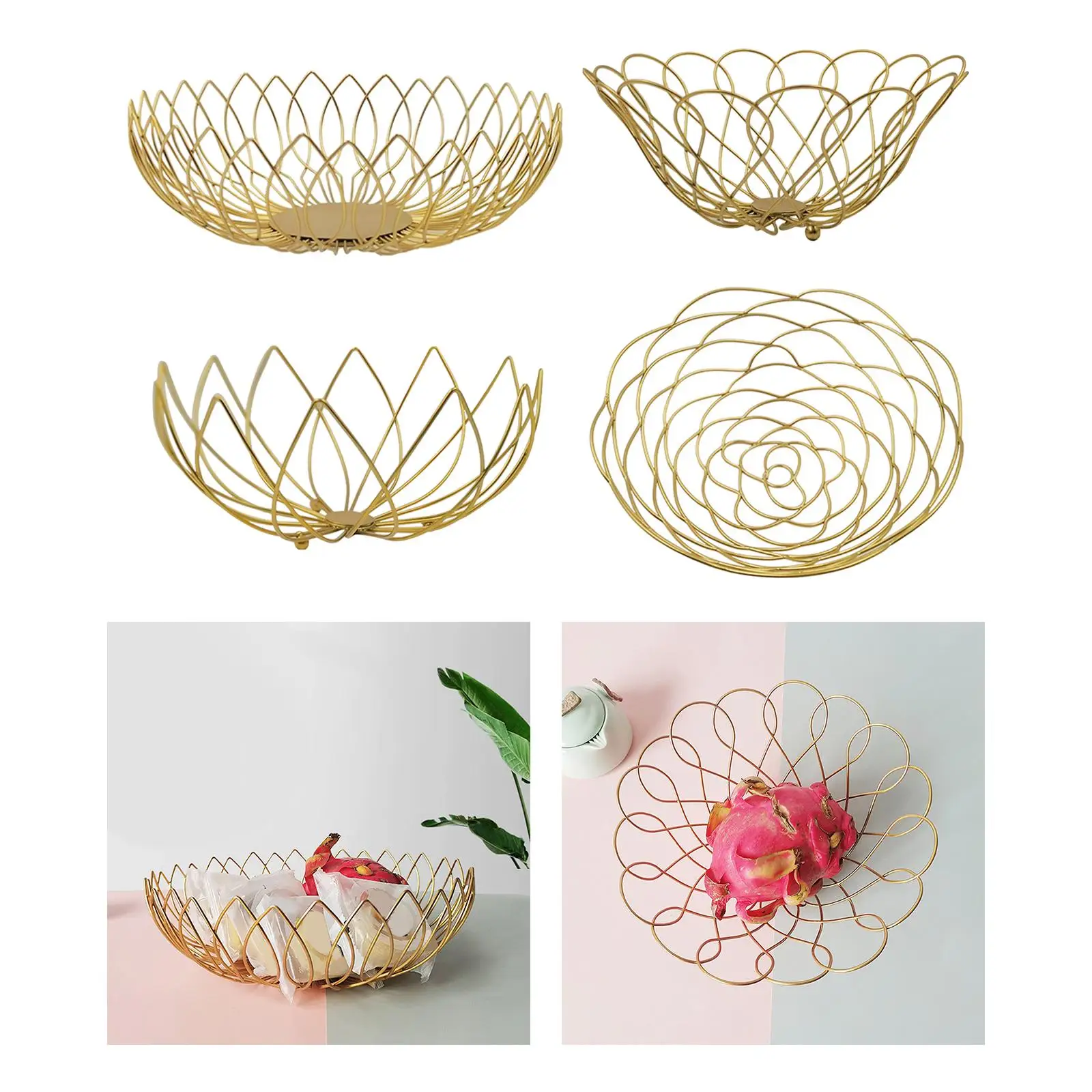 Minimalist Fruit Basket for Home Decorative Bread Snack Candy Wire Basket